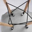 Scaune stil scandinav, plastic, lemn, gri, set 4 buc, 46x52x81 cm, Eva