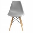 Scaune stil scandinav, plastic, lemn, gri, set 4 buc, 46x52x81 cm, Eva