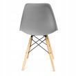 Scaune stil scandinav, plastic, lemn, gri, set 4 buc, 46x52x81 cm, Eva