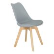 Scaun stil scandinav, sezut PU, gri, 48.5x54x82 cm, Oslo (CM-796270)