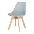 Scaun stil scandinav, sezut PU, gri, 48.5x54x82 cm, Oslo (CM-796270)