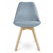Scaune stil scandinav, stofa, lemn, albastru deschis, set 4 buc, 49x55x82 cm