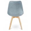 Scaune stil scandinav, stofa, lemn, albastru deschis, set 4 buc, 49x55x82 cm