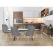 Scaun stil scandinav, stofa, lemn, gri, 49x55x82 cm