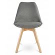 Scaun stil scandinav, stofa, lemn, gri, 49x55x82 cm
