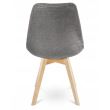 Scaun stil scandinav, stofa, lemn, gri, 49x55x82 cm