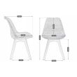 Scaun stil scandinav, stofa, lemn, gri, 49x55x82 cm