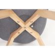 Scaun stil scandinav, stofa, lemn, gri, 49x55x82 cm