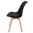Scaun stil scandinav, stofa, lemn, negru, 49x55x82 cm