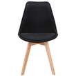 Scaun stil scandinav, stofa, lemn, negru, 49x55x82 cm