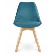 Scaun stil scandinav, stofa, lemn, verde marin, 49x55x82 cm
