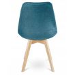 Scaun stil scandinav, stofa, lemn, verde marin, 49x55x82 cm