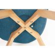 Scaun stil scandinav, stofa, lemn, verde marin, 49x55x82 cm