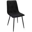 Scaune stil scandinav, tapitate, textil, metal, negru, set 4 buc, 44x52x89 cm, Vena