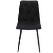 Scaune stil scandinav, tapitate, textil, metal, negru, set 4 buc, 44x52x89 cm, Vena
