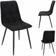 Scaun stil scandinav, tapitat, textil, metal, negru, 44x52x89 cm, Vena