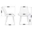 Scaune stil scandinav, velur, metal, galben mustar, set 4 buc, 54x61x83 cm, Viva
