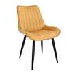 Scaune stil scandinav, velur, metal, galben mustar, set 4 buc, 54x61x83 cm, Viva