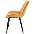 Scaune stil scandinav, velur, metal, galben mustar, set 4 buc, 54x61x83 cm, Viva