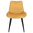 Scaune stil scandinav, velur, metal, galben mustar, set 4 buc, 54x61x83 cm, Viva