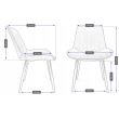 Scaune stil scandinav, velur, metal, negru, set 4 buc, 54x61x83 cm, Viva