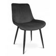 Scaune stil scandinav, velur, metal, negru, set 4 buc, 54x61x83 cm, Viva