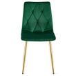 Scaun bucatarie/living, Artool, Libra, catifea verde, picioare metal auriu, 45x54x86.5 cm