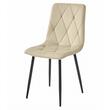 Set 4 scaune bucatarie/living, Artool, Libra, catifea, metal, bej si negru, 44x40x88.5 cm