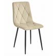 Set 4 scaune bucatarie/living, Artool, Libra, catifea, metal, bej si negru, 44x40x88.5 cm