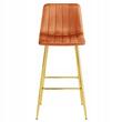 Set 2 scaune de bucatarie/bar, Artool, Pozza, catifea portocaliu cupru, picioare metal auriu, 43x49x102 cm