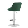 Set 2 scaune de bucatarie/bar, Artool, Kast, rotativ, catifea verde, picior metal argintiu, 45.5x49x85-105 cm