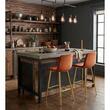 Set 2 scaune de bucatarie/bar, Artool, Pozza, catifea portocaliu cupru, picioare metal auriu, 43x49x102 cm