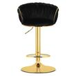 Set 2 scaune de bucatarie/bar, Artool, Mig, rotativ, catifea neagra, picior metal auriu, 51x50x84-105 cm
