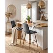 Set 2 scaune de bucatarie/bar, Artool, Libra, catifea gri inchis, picioare metal natur, 52x56x112 cm