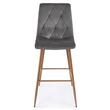 Set 2 scaune de bucatarie/bar, Artool, Libra, catifea gri inchis, picioare metal natur, 52x56x112 cm