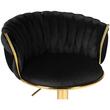 Set 2 scaune de bucatarie/bar, Artool, Mig, rotativ, catifea neagra, picior metal auriu, 51x50x84-105 cm