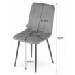 Set 6 scaune bucatarie/living, Artool, Lava, catifea bej, picioare metal negru, 43x51x90 cm