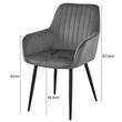 Set 6 scaune tip fotoliu bucatarie/living, Artool, Solden, catifea bej, picioare metal negru, 55x45.5x83.5 cm