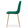 Set 4 scaune bucatarie/living, Artool, Kara, catifea verde, picioare metal natur, 44.5x50.5x87 cm
