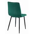 Set 6 scaune bucatarie/living, Artool, Libra, catifea verde, picioare metal negru, 44x40x88.5 cm