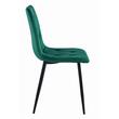 Set 6 scaune bucatarie/living, Artool, Libra, catifea verde, picioare metal negru, 44x40x88.5 cm