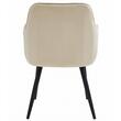 Set 6 scaune tip fotoliu bucatarie/living, Artool, Nana, catifea bej, picioare metal negru, 54x61x83.5 cm