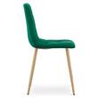 Set 4 scaune bucatarie/living, Artool, Kara, catifea verde, picioare metal natur, 44.5x50.5x87 cm