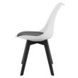 Set 4 scaune bucatarie/living, Artool, Mark, PP alb, picioare negre, perna piele ecologica neagra, 49x43x82 cm