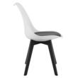 Set 4 scaune bucatarie/living, Artool, Mark, PP alb, picioare negre, perna piele ecologica neagra, 49x43x82 cm
