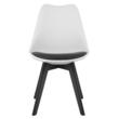 Set 4 scaune bucatarie/living, Artool, Mark, PP alb, picioare negre, perna piele ecologica neagra, 49x43x82 cm