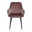 Scaune bucatarie/living, set 2 buc, Artool, Solden, catifea, metal, roz si negru, 55x45.5x83.5 cm