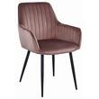 Scaune bucatarie/living, set 2 buc, Artool, Solden, catifea, metal, roz si negru, 55x45.5x83.5 cm