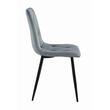 Scaune bucatarie/living, set 4 buc, Artool, Libra, catifea, metal, gri si negru, 44x40x88.5 cm