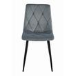 Scaune bucatarie/living, set 4 buc, Artool, Libra, catifea, metal, gri si negru, 44x40x88.5 cm